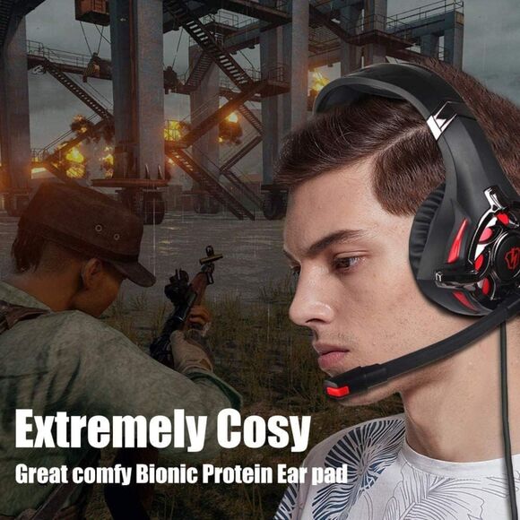 NIB- Letton L3 Gaming Headset Black/Red Multimedia Stereo Headphones - Picture 3 of 11